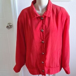 Vibtage 80s CHIC Petites Red Button-Up Jacket
